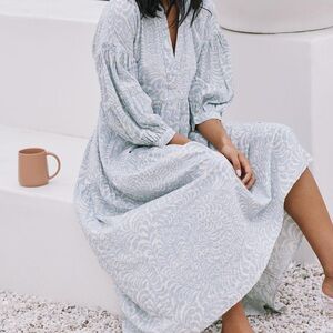 NWT Anthropologie Small Carolita Tiered Shirt Dress in White 🤍